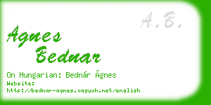 agnes bednar business card