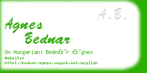 agnes bednar business card